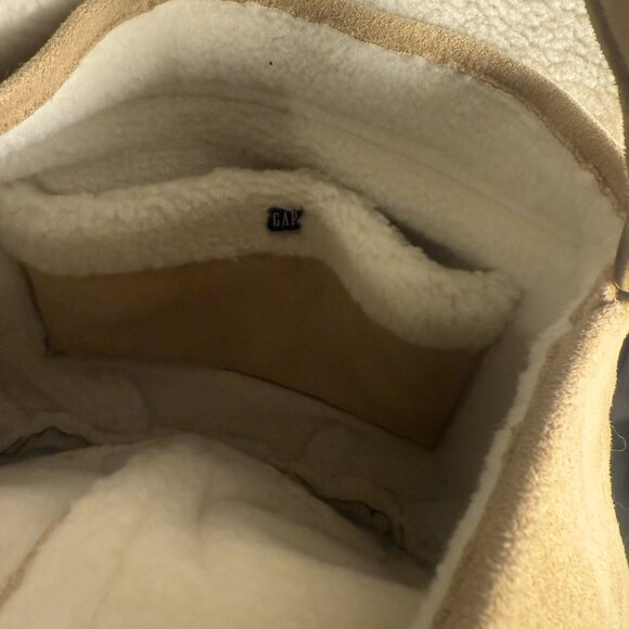 GAP Tan Shearling Suede Shoulder Bag – Soft Furry Winter Purse - Picture 3 of 4